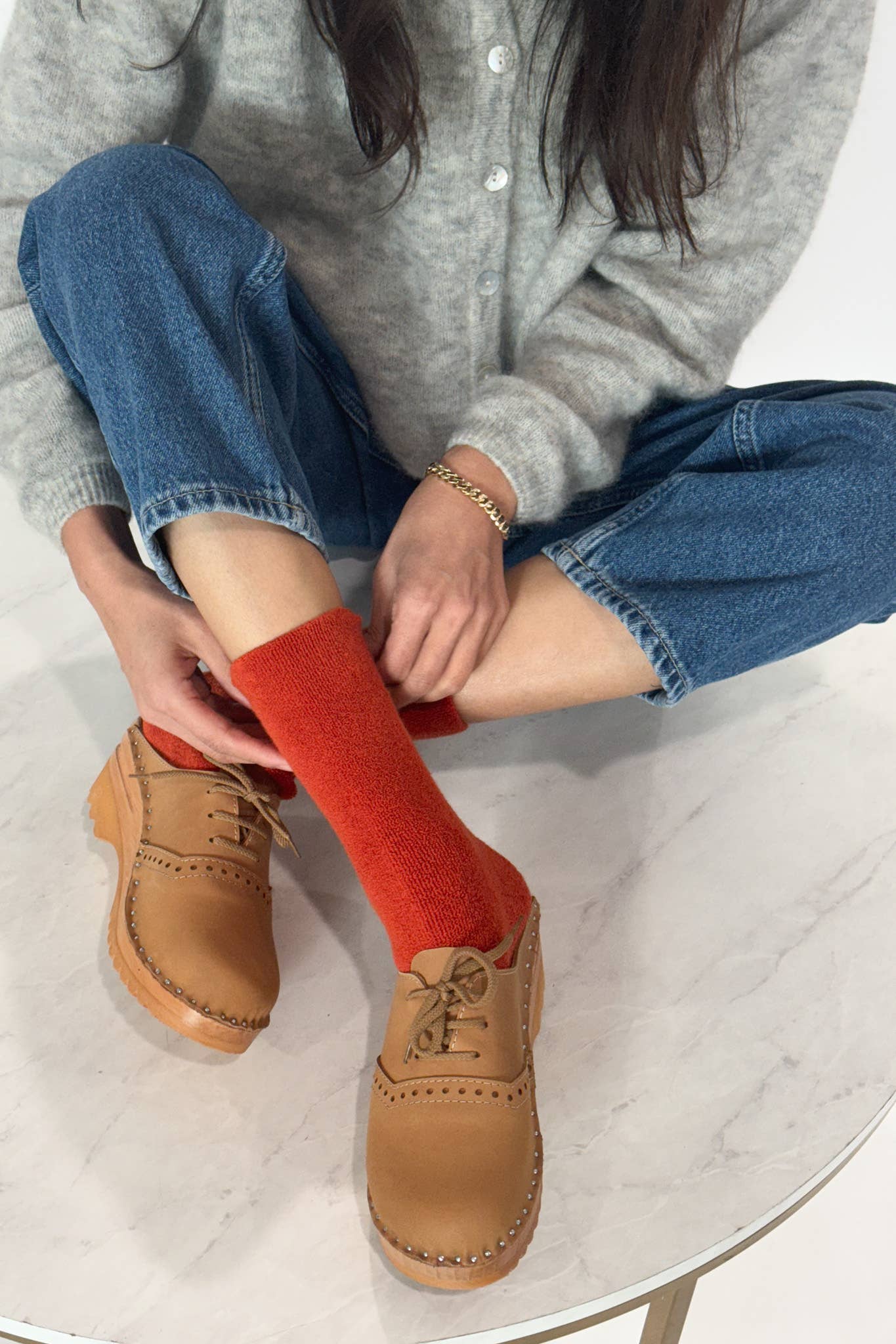Cloud Socks: Green Olive