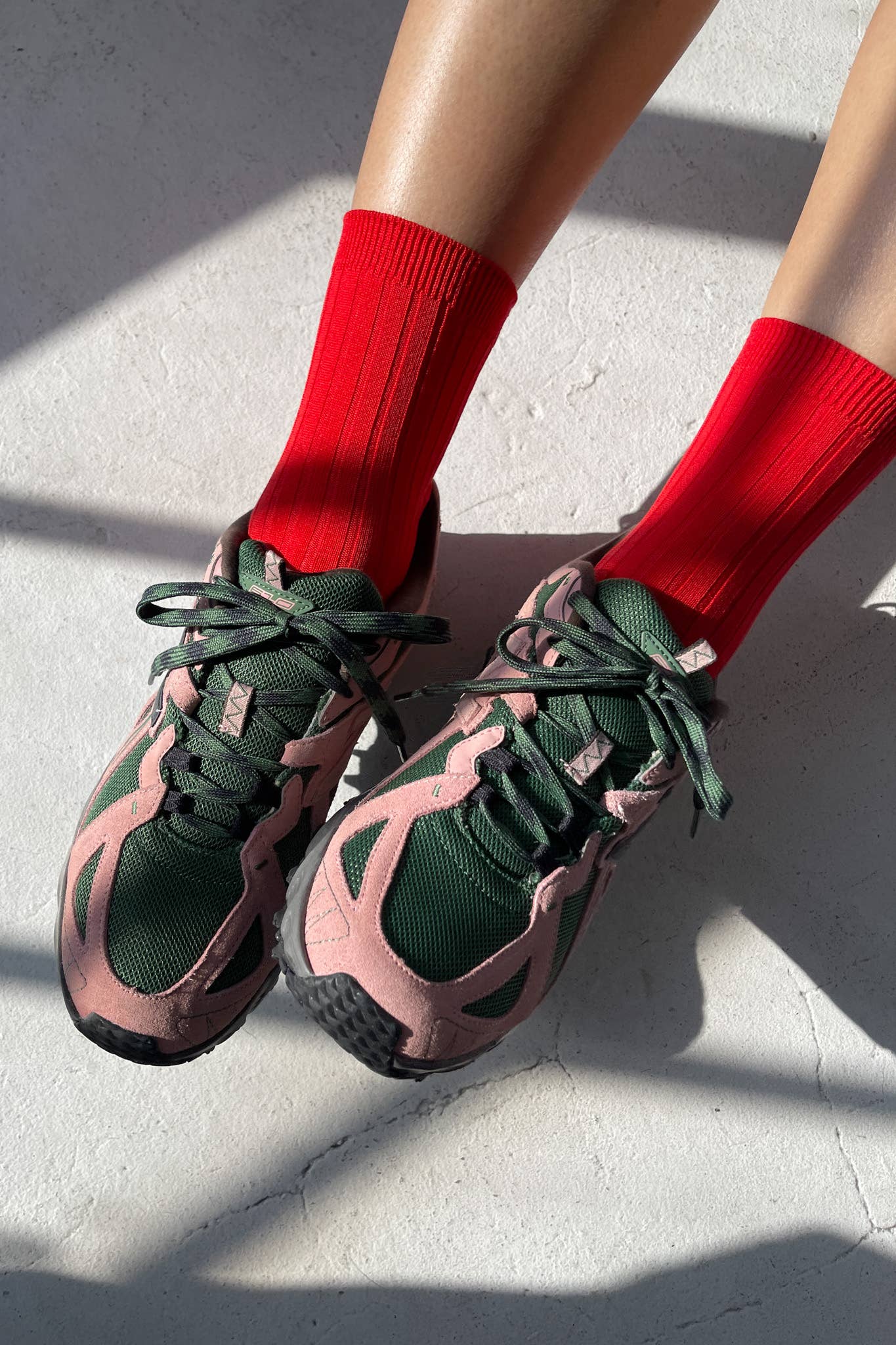 Her Socks - Mercerized Combed Cotton Rib: Flame