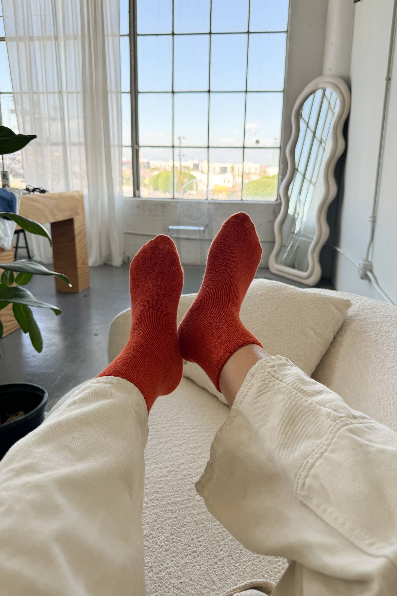 Cloud Socks: Green Olive