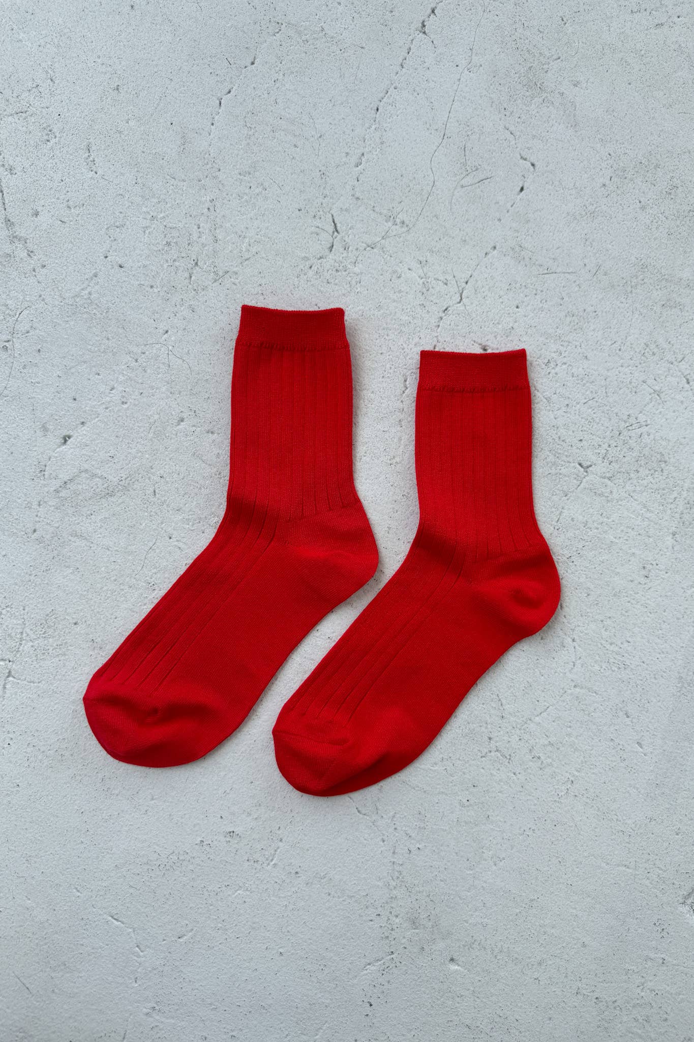 Her Socks - Mercerized Combed Cotton Rib: Flame